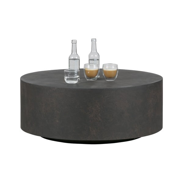 Tumepruun kiudsavist kohvilaud , Ø 80 cm Dean - WOOOD-image-1