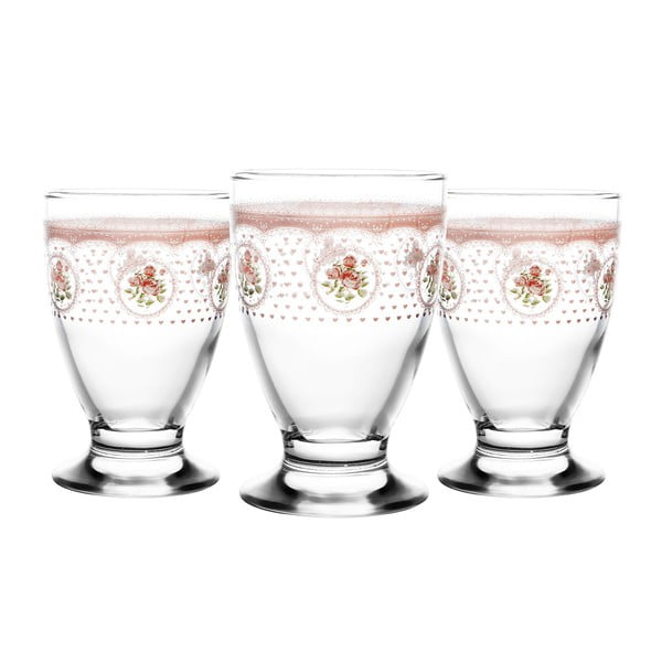 Sada 3 růžových sklenic Mezzo Derin