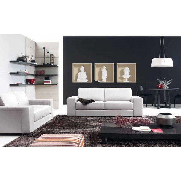Sada 3 samolepek s 3D efektem Ambiance White Buddha-image-2