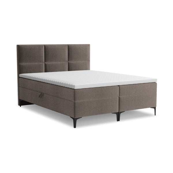 Pruun boxspring voodi panipaigaga 160x200 cm Pakalana – Makamii