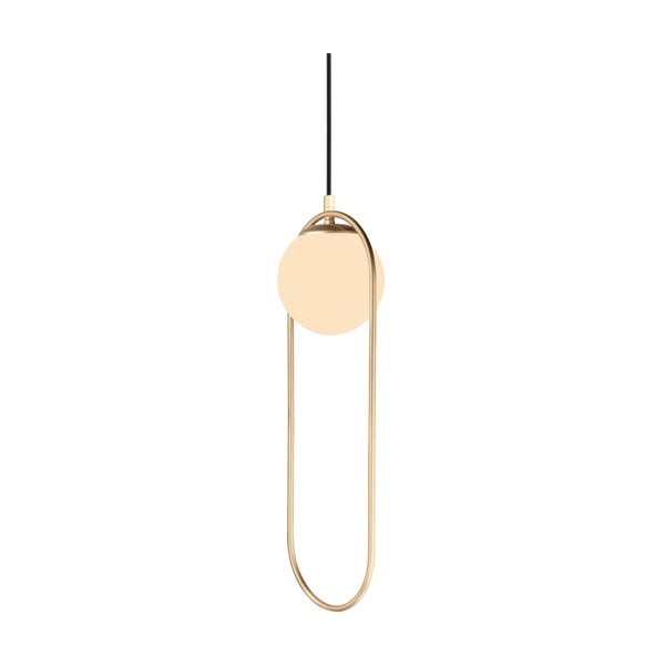 Kuldne rippvalgusti klaasist varjuga ø 20 cm Arch - Squid Lighting