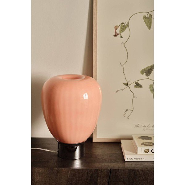Roosa/läikiv hõbedane klaasist laualamp (kõrgus 34 cm) Balloon - Ellos Home-image-3