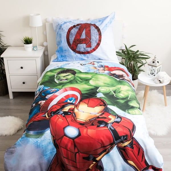 Laste puuvillane voodipesu Heroes, 140 x 200 cm Avengers - Jerry Fabrics-image-1