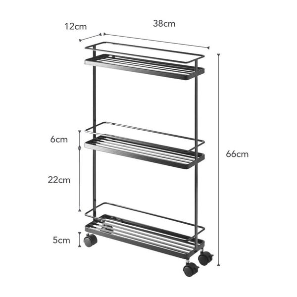 Must ratastega riiul Tower - YAMAZAKI-image-2