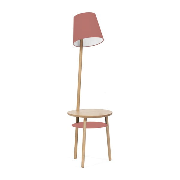 Tmavě růžová stolní lampa z jasanového dřeva HARTÔ Josette