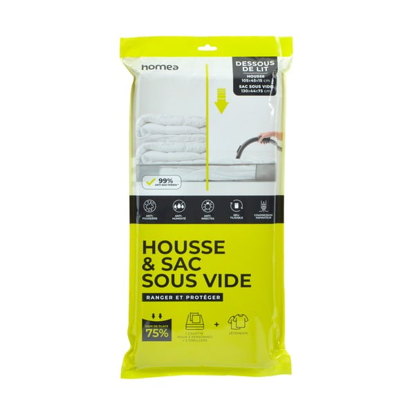 Plastikust riiete vaakumkott voodi alla 105x45x15 cm - Homéa-image-1