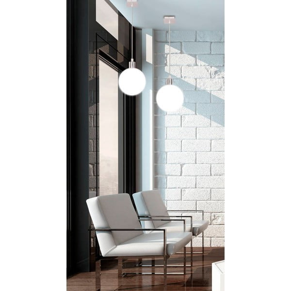 Hõbedane rippvalgusti klaasist lambivarjundiga ø 15 cm Oden - Candellux Lighting-image-3