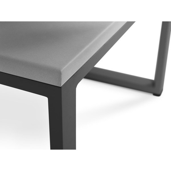 Šedý venkovní stůl v betonovém dekoru a černém rámu Calme Jardin Nicea, délka 60 cm-image-3