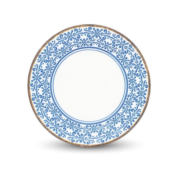 Valge/sinine portselanist magustoidutaldrik ø 21 cm Azul - BonBistro