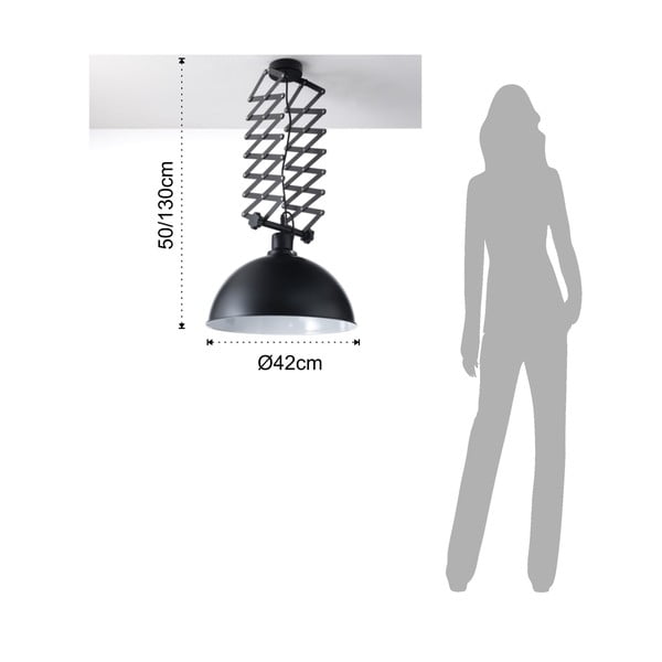 Černé závěsné svítidlo s pantografovým systémem Tomasucci Extension Evo-image-4