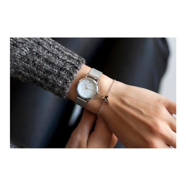 Dámské hodinky s šedým páskem z nerezové oceli Emily Westwood Bussiness-image-1