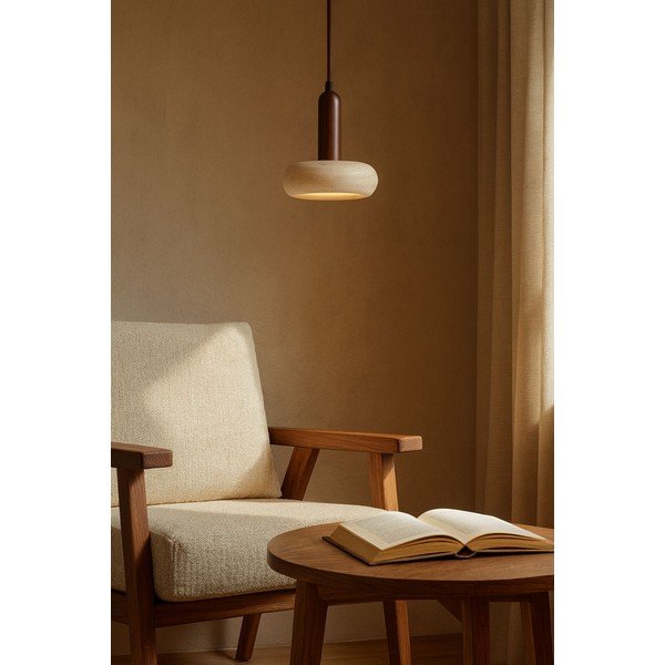 Pruun/beež LED-ripplamp kivist varjuga, ø 15 cm Karo - Opviq lights-image-3