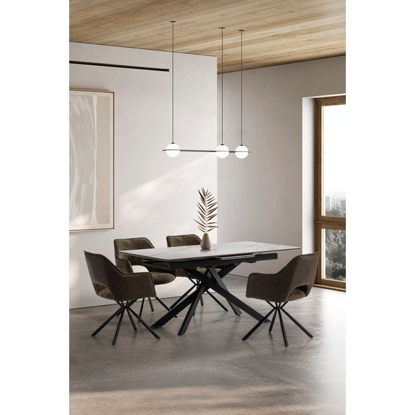 Rohelised polsterdatud söögitoolid käetugedega 2 tk komplektis Mariel - Marckeric-image-2