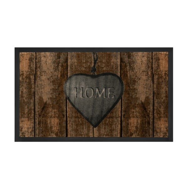 Hnědá rohožka Hanse Home Heart Printy, 45 x 75 cm