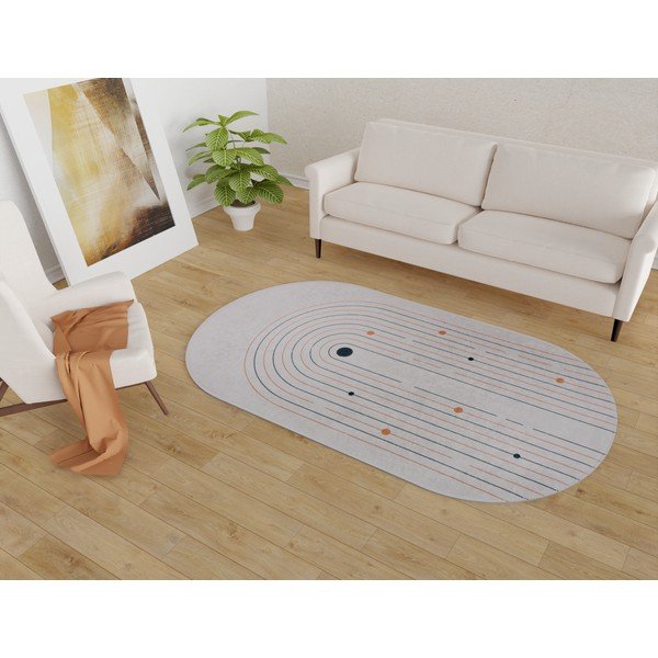 Kreem pestav vaip 80x120 cm Oval - Vitaus-image-1