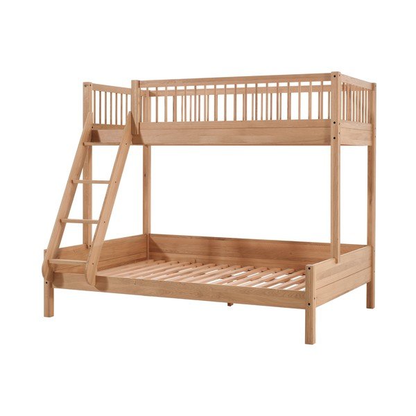 Laste tammepuidust narivoodi koos voodipõhjaga 140x200/90x200 cm, naturaalses värvitoonis Forrest - Vipack