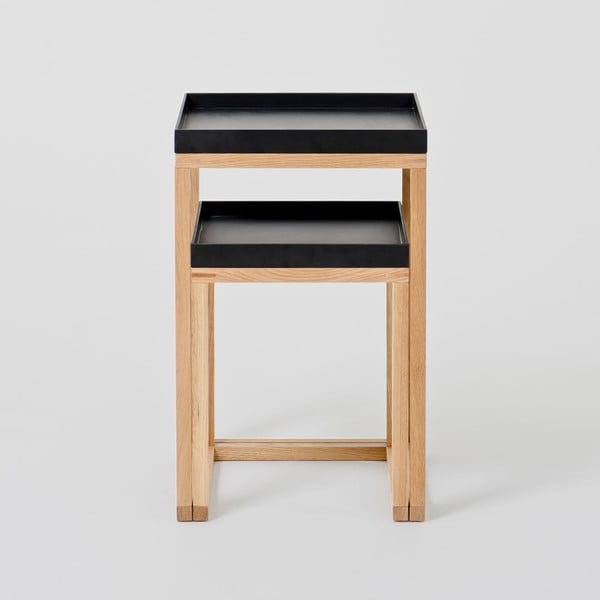 Tammepuidust küljelauad 2tk musta pealispinnaga Nest - Wireworks-image-1