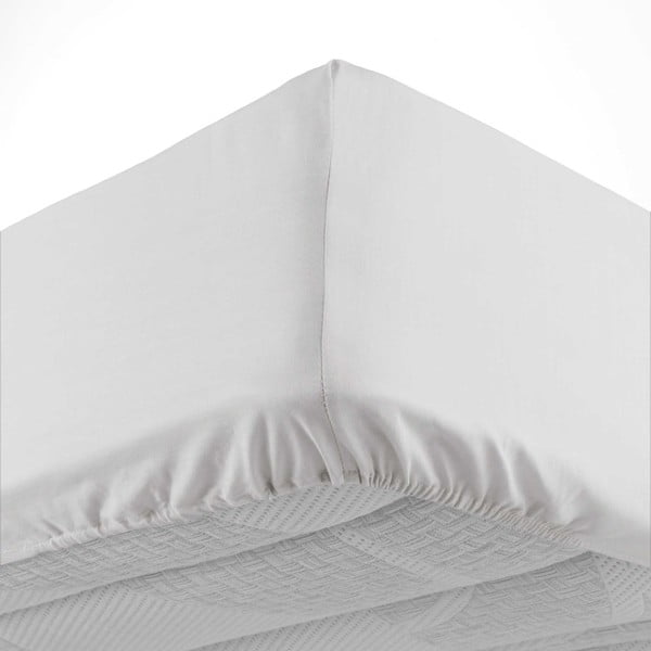 Valge puuvillane kummiga lina 160x200 cm Lina - douceur d'intérieur-image-3