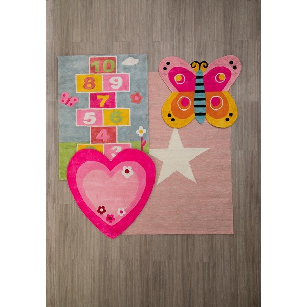 Roosa laste vaip 100x100 cm Love Heart - Premier Housewares-image-1