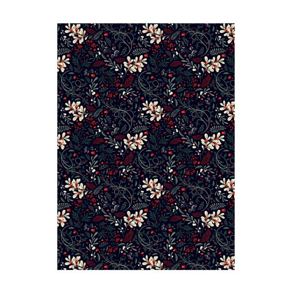 5 lehte musta pakkepaberit, 50 x 70 cm. Winter Floral - eleanor stuart-image-1