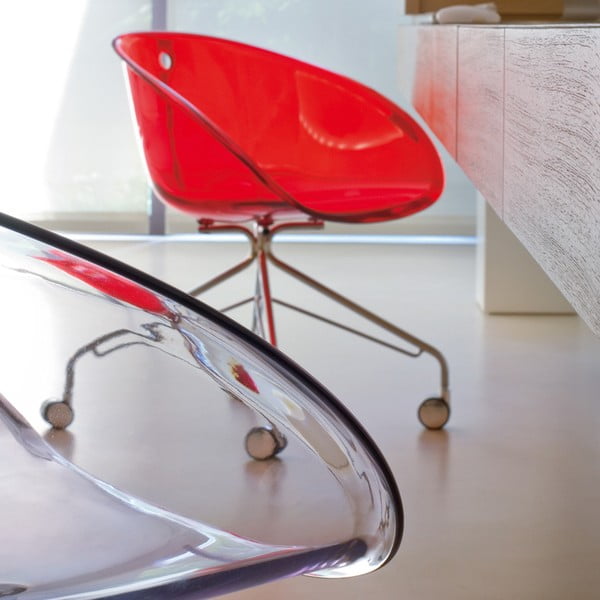 Červená židle na kolečkách Pedrali Gliss-image-2