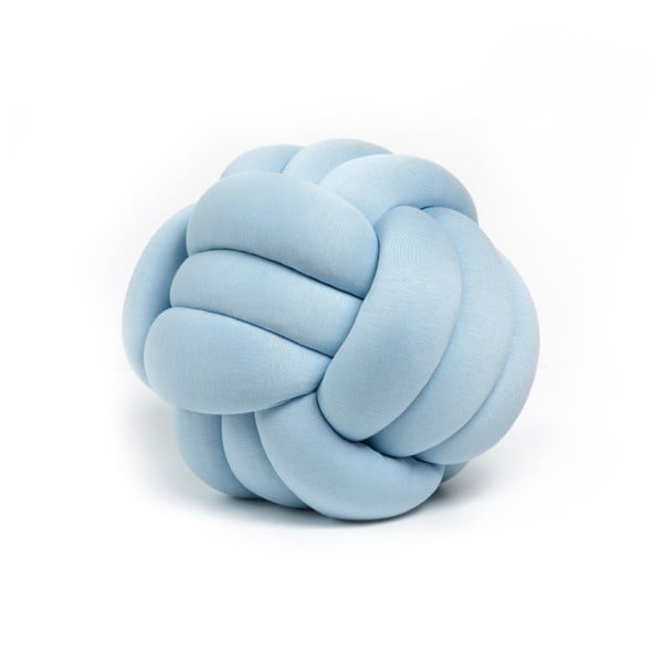 Modrý dekorativní polštář Knot, ⌀ 30 cm