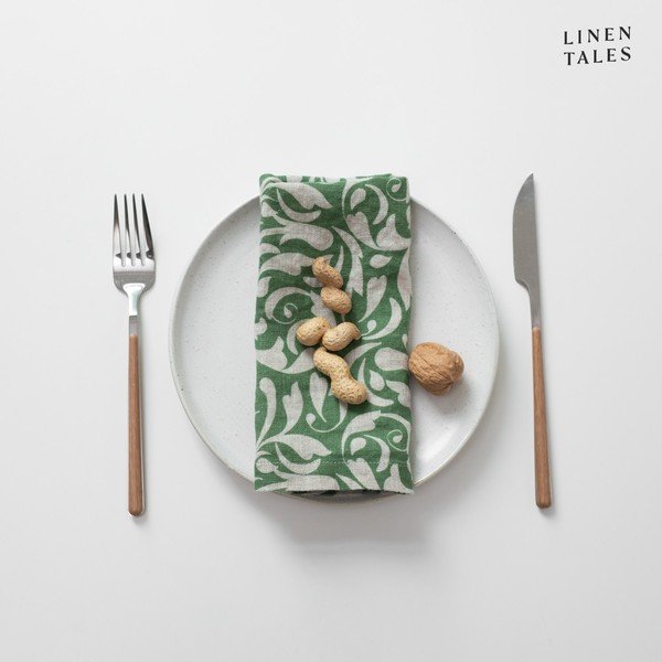 Linane salvrätik 40x40 cm Evergreen Damask - Linen Tales