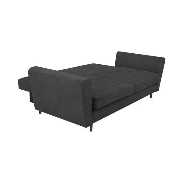 Tmavě šedá třímístná rozkládací pohovka s úložným prostorem Cosmopolitan Design Lyon-image-4