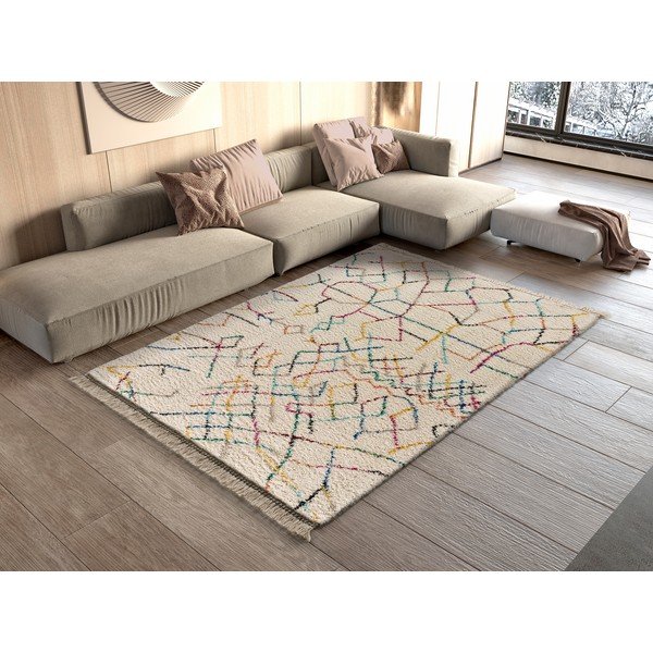 Kreemjas ja valge vaip Multi, 80 x 150 cm Yveline - Universal-image-1