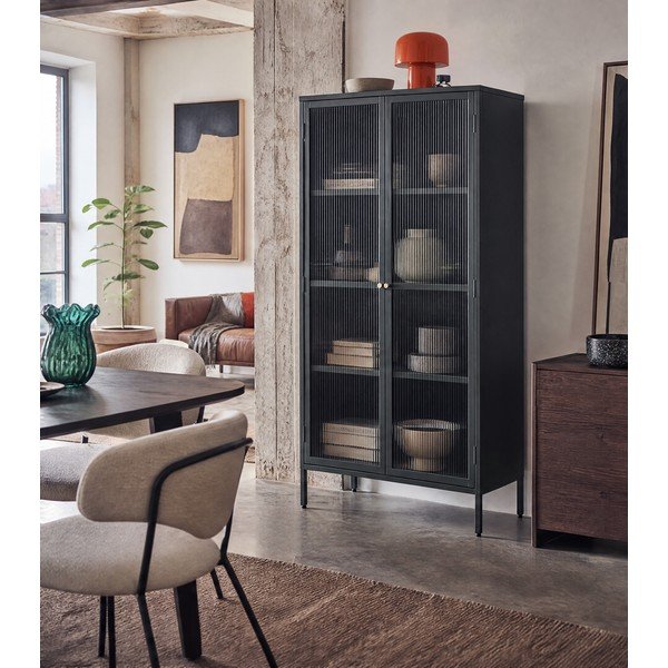 Tumeroheline metallist vitriinkapp 90x190 cm Bronco - Unique Furniture-image-1