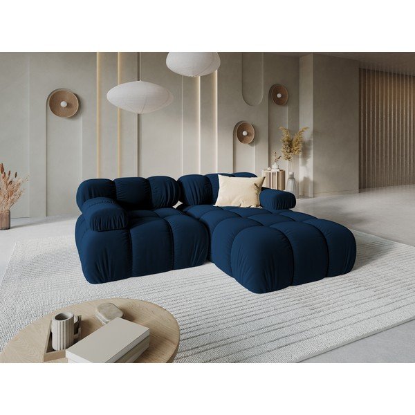 Sinine sametist nurgadiivan (parem nurk) Bellis - Micadoni Home-image-1
