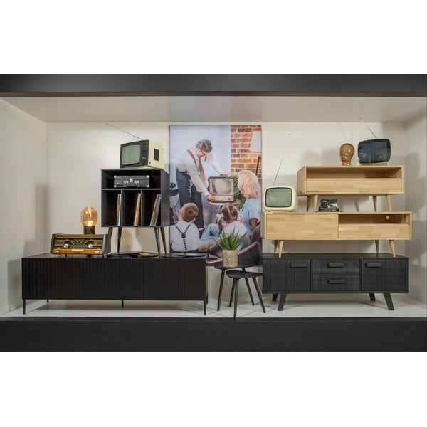 Must männi täispuidust kummut plaadimängijale 60x83x44 cm James – WOOOD-image-4