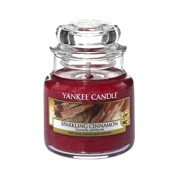 Vonná svíčka Yankee Candle Třpytivá Skořice, doba hoření 25 - 40 hodin