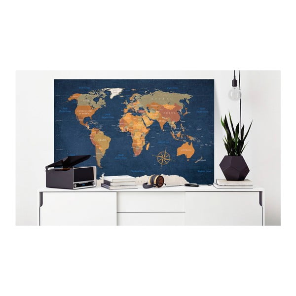 Bimago maailmakaart seinale , 90 x 60 cm Ink Oceans - Artgeist-image-1