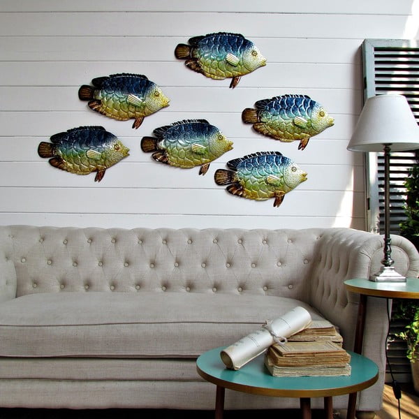 Nástěnná dekorace Fish, 6 ks