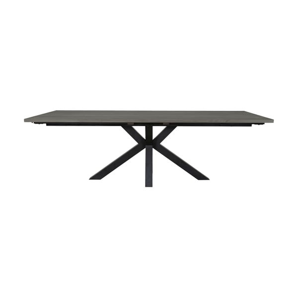 Šedý jídelní stůl s černýma nohama Canett Maison, 100 x 240 cm