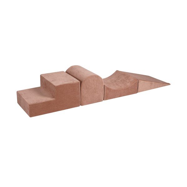 Beež sametist-vahtplastist mänguväljak 45x193x30 cm Montessori - Meowbaby