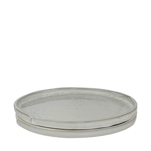 Valged taldrikud 2 tk komplektis kivist ø 20 cm Sand Grain - Mette Ditmer Denmark