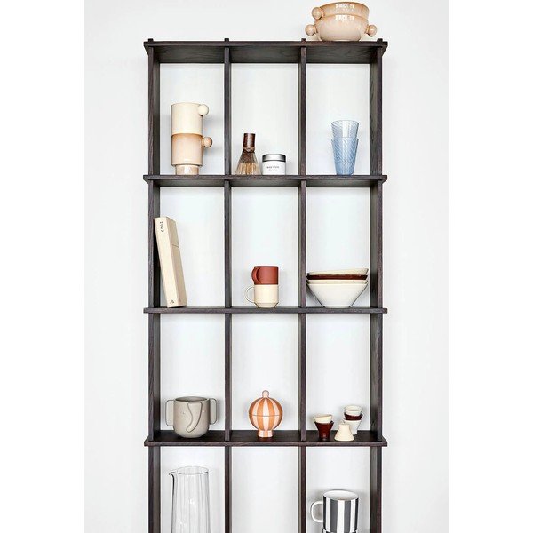 Tumeda naturaalse värvi saarepuust astmeline riiul 58 cm Grid - OYOY Living Design-image-1