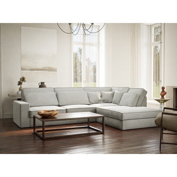 Helehall šenill-nurgadiivan (parem nurk/L-kujuline) Kirou - Maison de Rêve-image-1