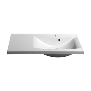 Valge valatud marmorist valamu 90x48 cm Luciola - Sapho