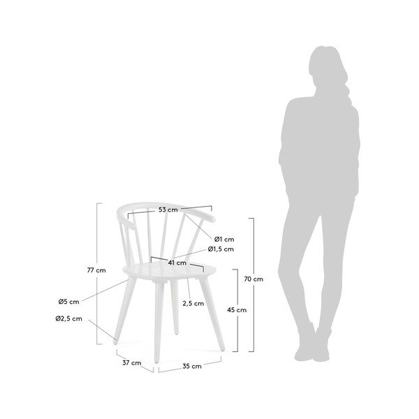 Bílá jídelní židle ze dřeva kaučukovníku La Forma Krise-image-4