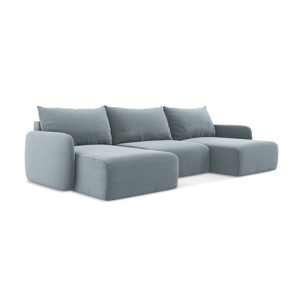 Sinine sametdiivanvoodi/panipaigaga nurgadiivan (U-kujuline) Kalena - Makamii-image-2