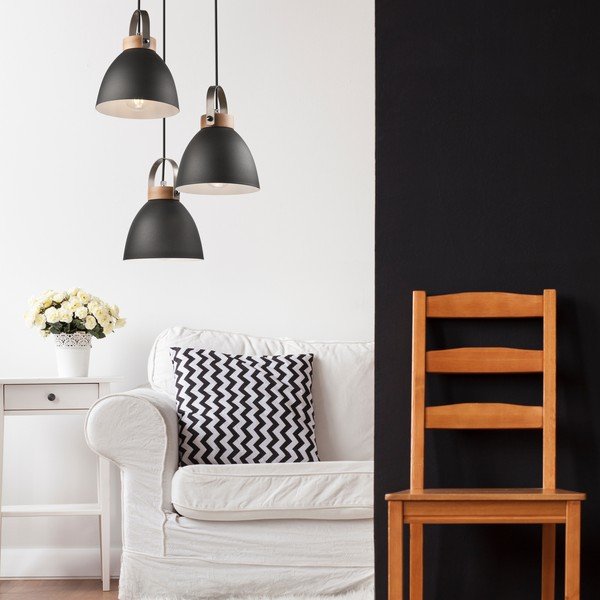 Must rippvalgusti metallist varjuga ø 37 cm Danielle - LAMKUR-image-1