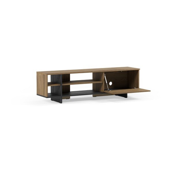 Must/naturaalne tammepuust televiisorialus 160x44x36 cm Cequoia - Marckeric-image-3
