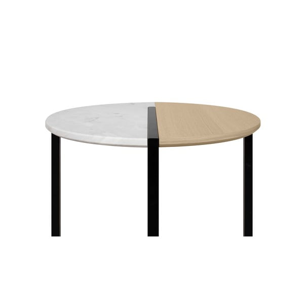 Ümmargune kohvilaud tammeplaadiga ø 80 cm Sonata - TemaHome-image-2