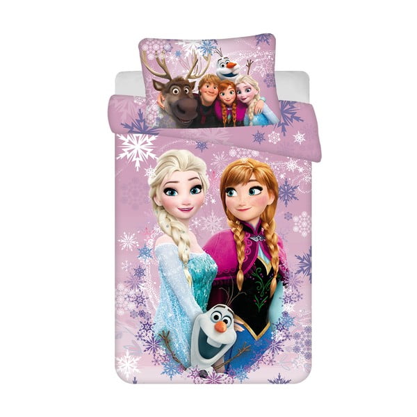 Puuvillane laste voodipesu 100x135 cm Frozen "Purple" - Jerry Fabrics