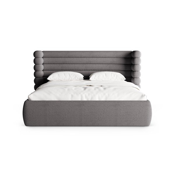 Tumehall polsterdatud kaheinimesevoodi koos panipaiga ja voodipõhjaga 180x200 cm Mount - Micadoni-image-4