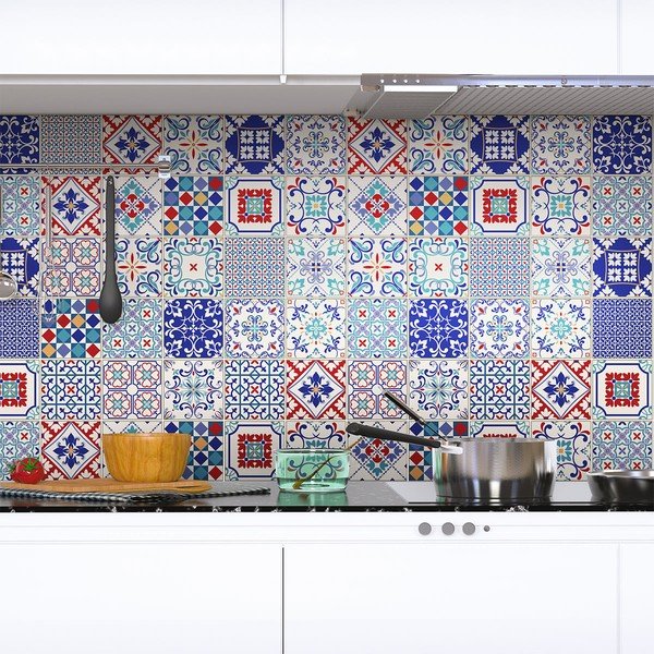 Sada 60 samolepek na stěnu Ambiance Azulejos Milonga, 15 x 15 cm-image-4