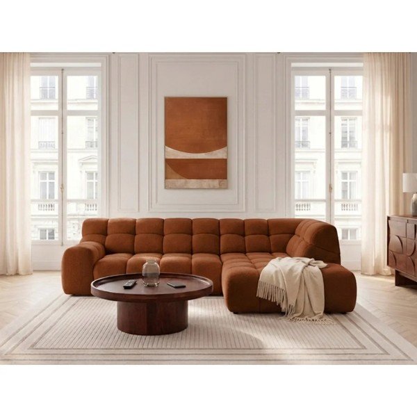Oranž diivanvoodi/elektrilise istmepikendusega nurgadiivan (parem nurk/L-kujuline) Andre - Bobochic Paris-image-1